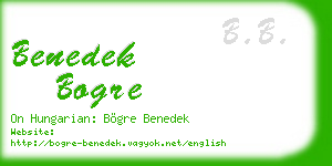 benedek bogre business card