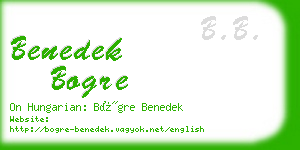 benedek bogre business card